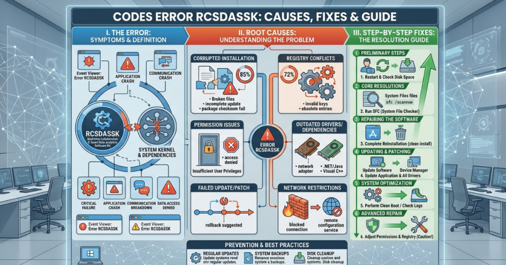 Codes Error RCSDASSK: Causes, Fixes & Guide